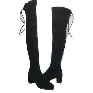 Stuart Weitzman women OTK boots Hinterland black suede heel sz 8.5 new